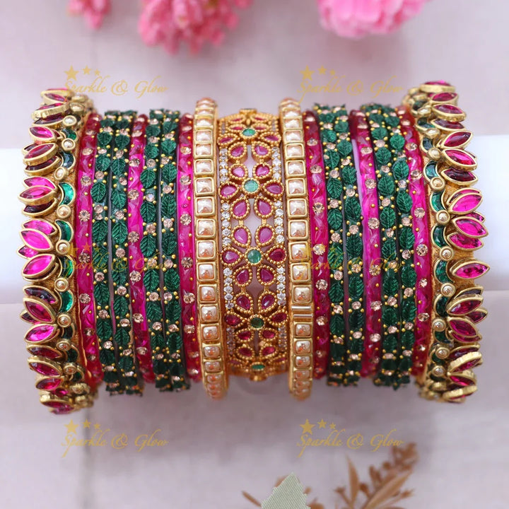 Exquisite Kemp Floral Bridal Bangles for Majestic Weddings