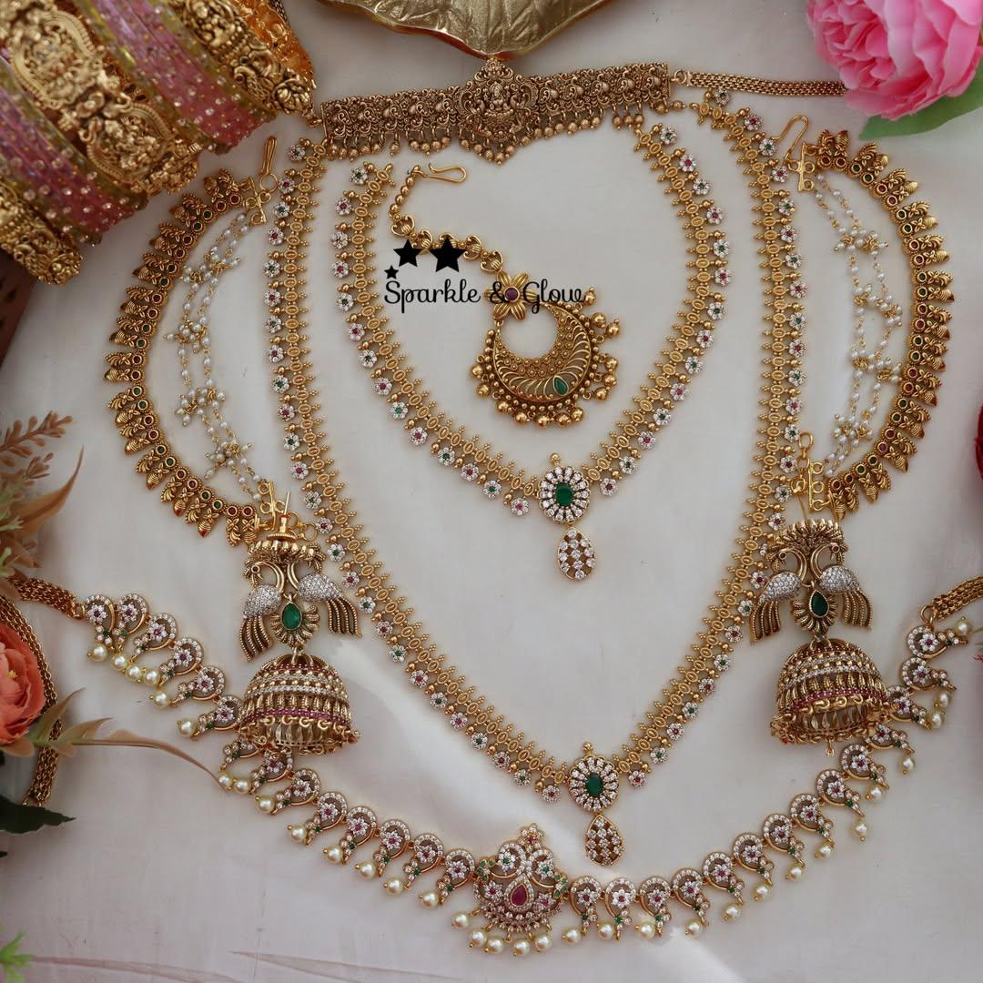 Exquisite Floral Bridal Jewellery Set for Weddings