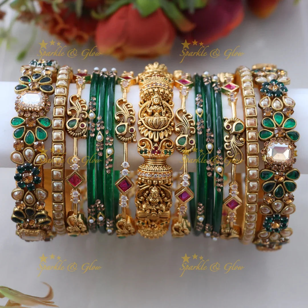 Radiant Bangle Set for Brides | Stunning Gold Imitation ONE HAND