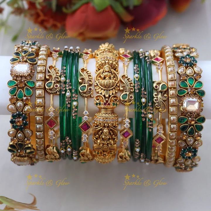 Radiant Bangle Set for Brides | Stunning Gold Imitation ONE HAND