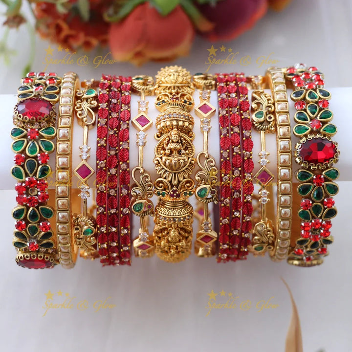 Radiant Bangle Set for Brides | Stunning Gold Imitation ONE HAND