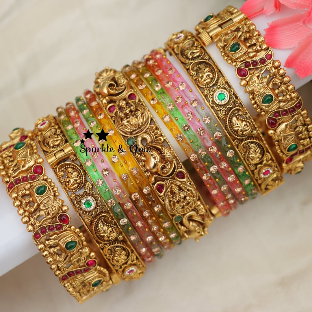 Exquisite Elephant Bridal Bangles Set - Premium Collection