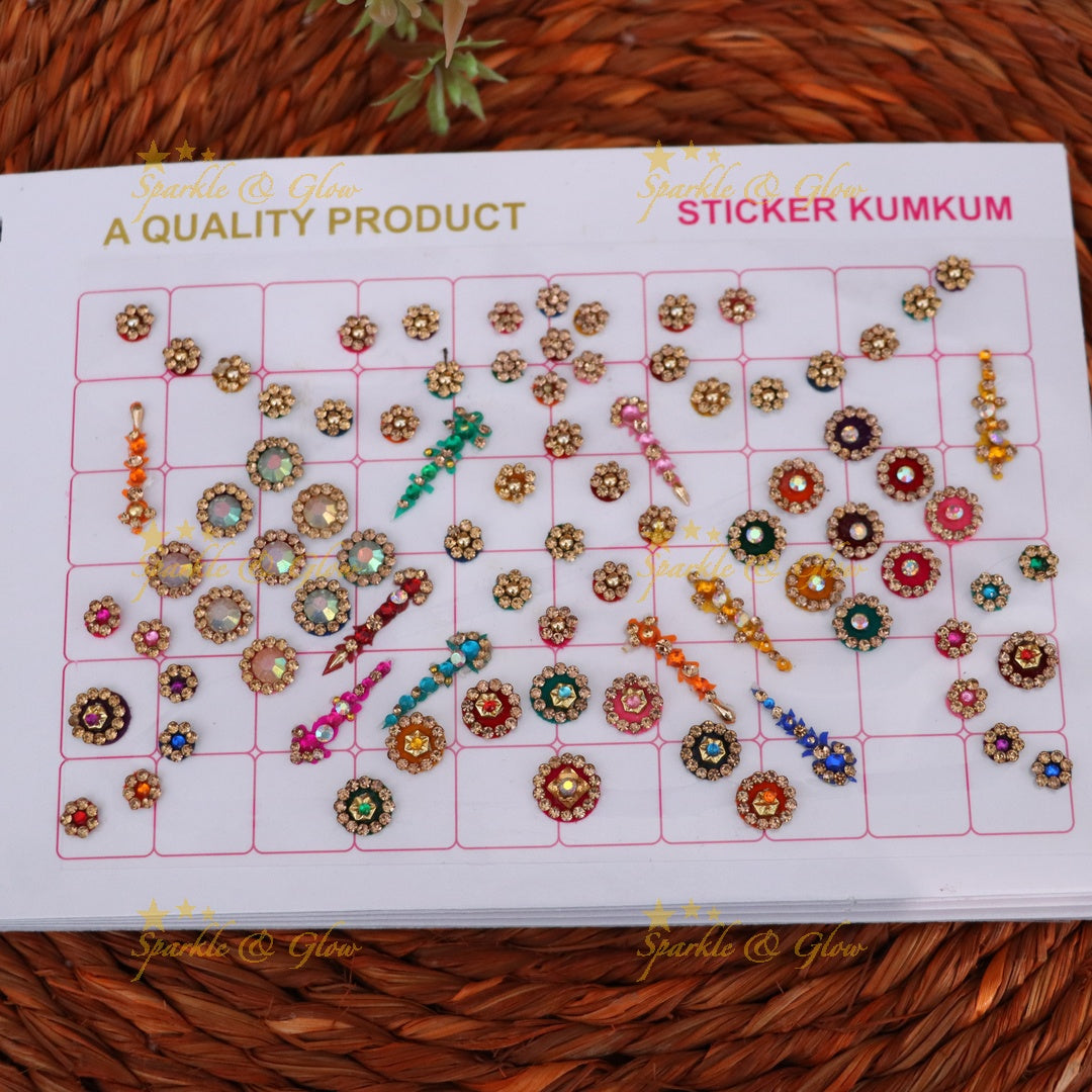 Dazzling Festive Multi Design Bindi Set Collection