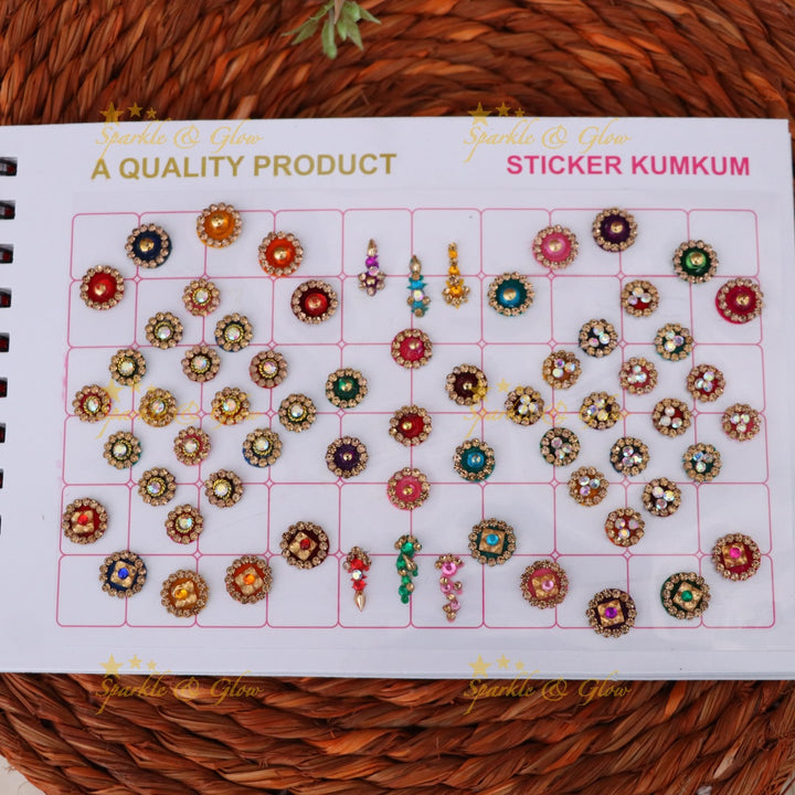 Dazzling Festive Multi Design Bindi Set Collection