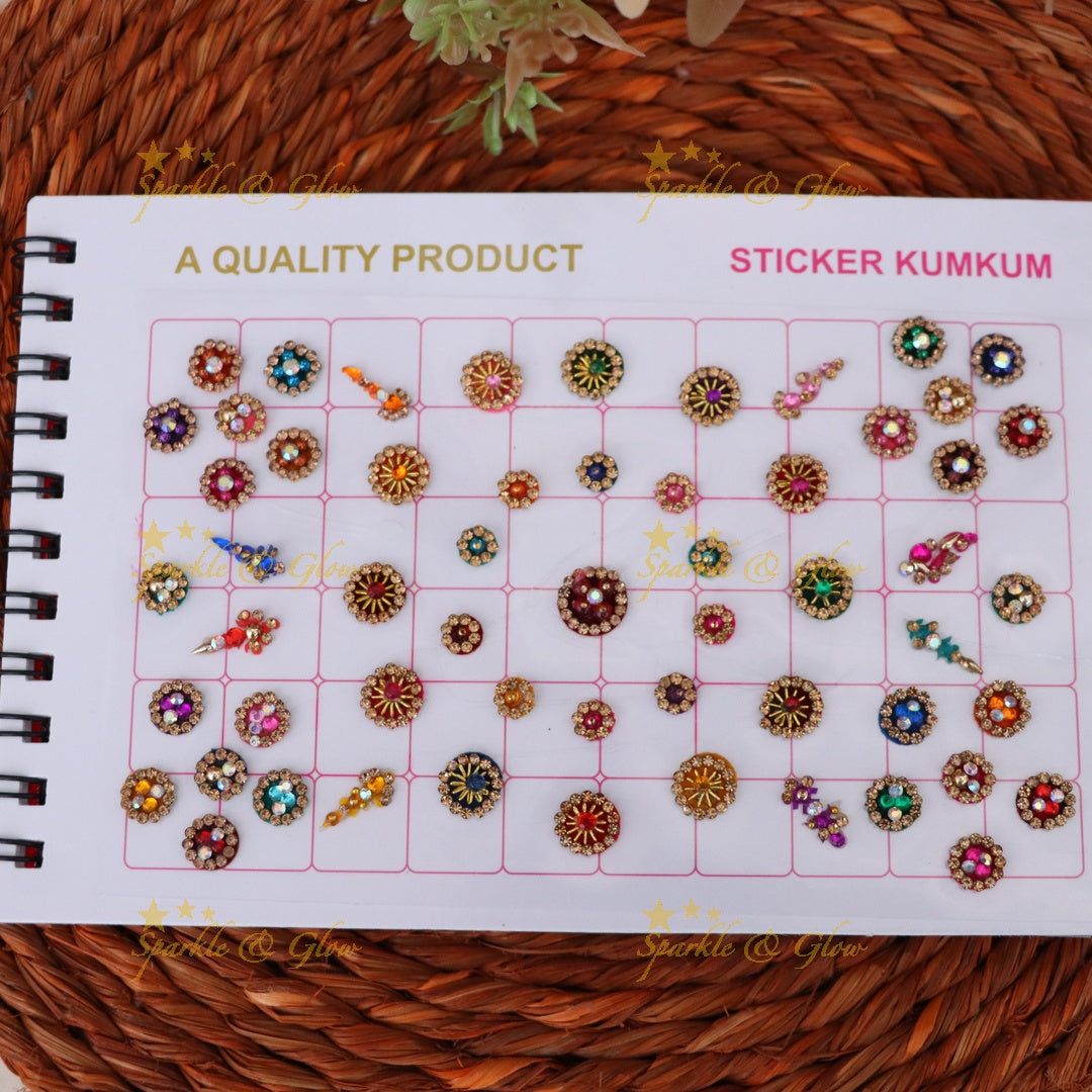 Dazzling Festive Multi Design Bindi Set Collection