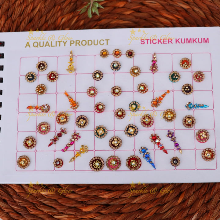 Dazzling Festive Multi Design Bindi Set Collection