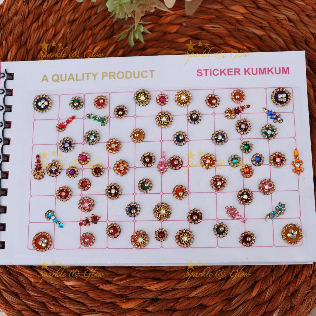 Dazzling Festive Multi Design Bindi Set Collection