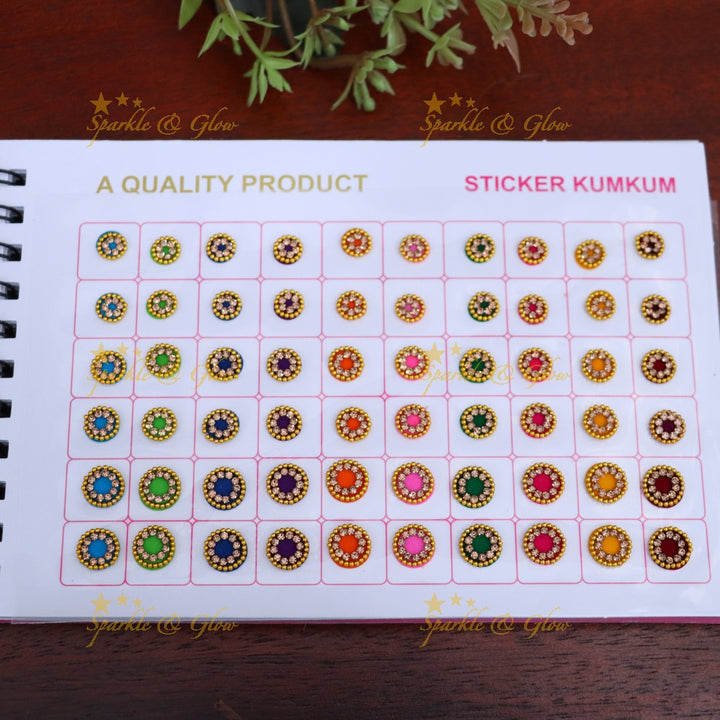 Exquisite Multicolor Bridal Bindi Set for Weddings