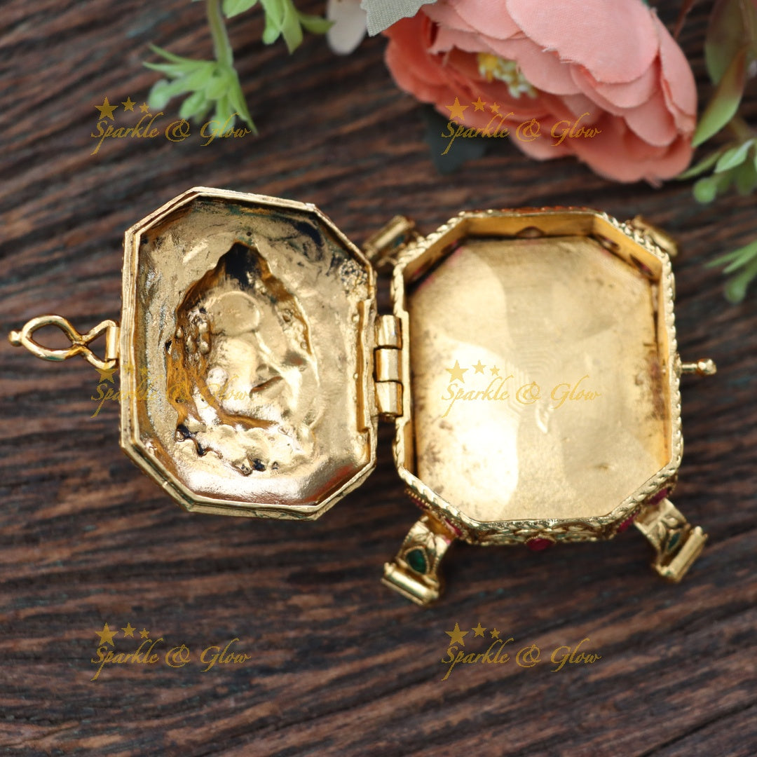Exquisite Temple Kumkum Box for Traditional Elegance