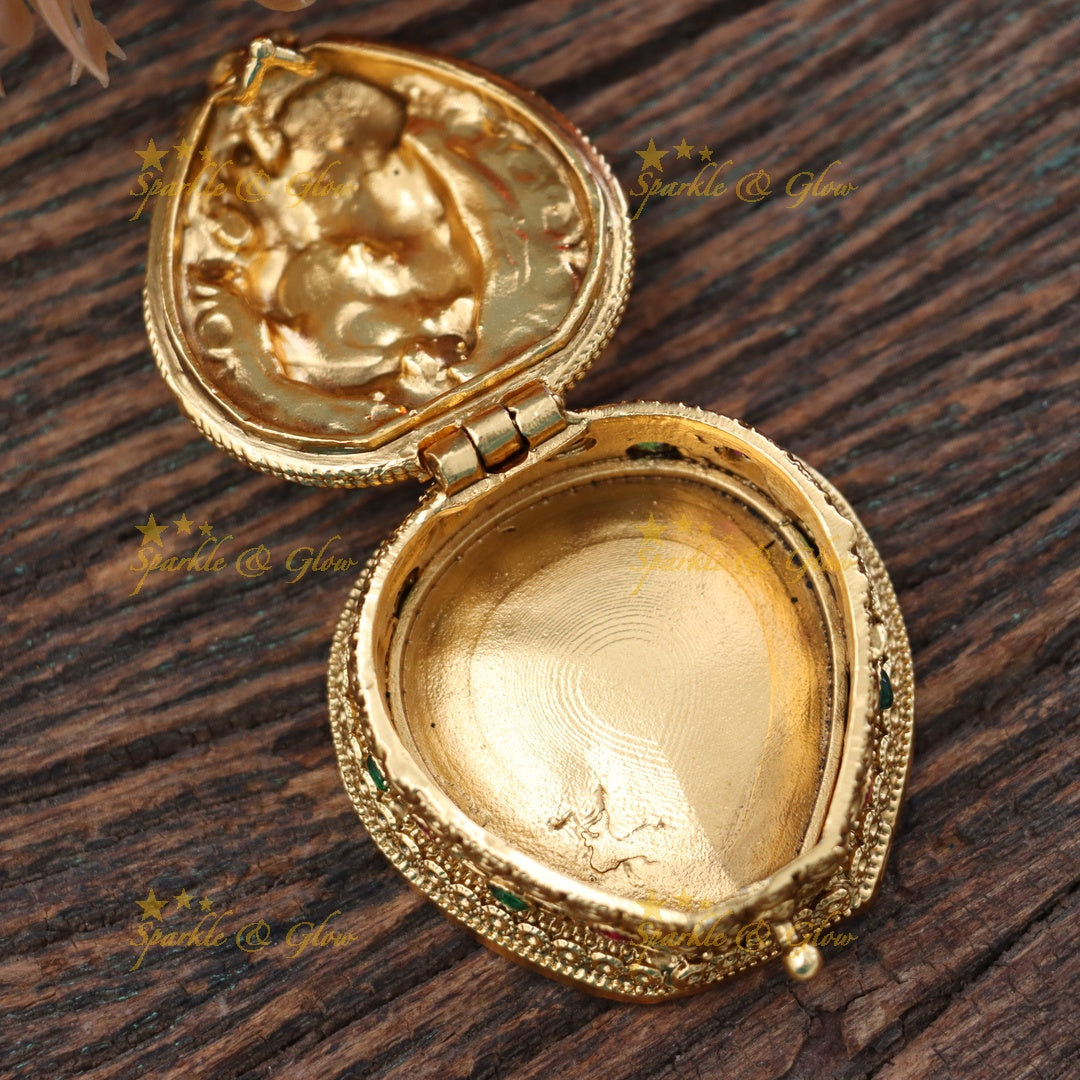 Premium Temple Motif Kumkum Box for Festive Celebrations