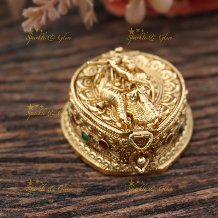 Premium Temple Motif Kumkum Box for Festive Celebrations