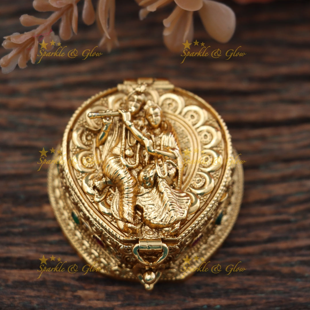 Premium Temple Motif Kumkum Box for Festive Celebrations