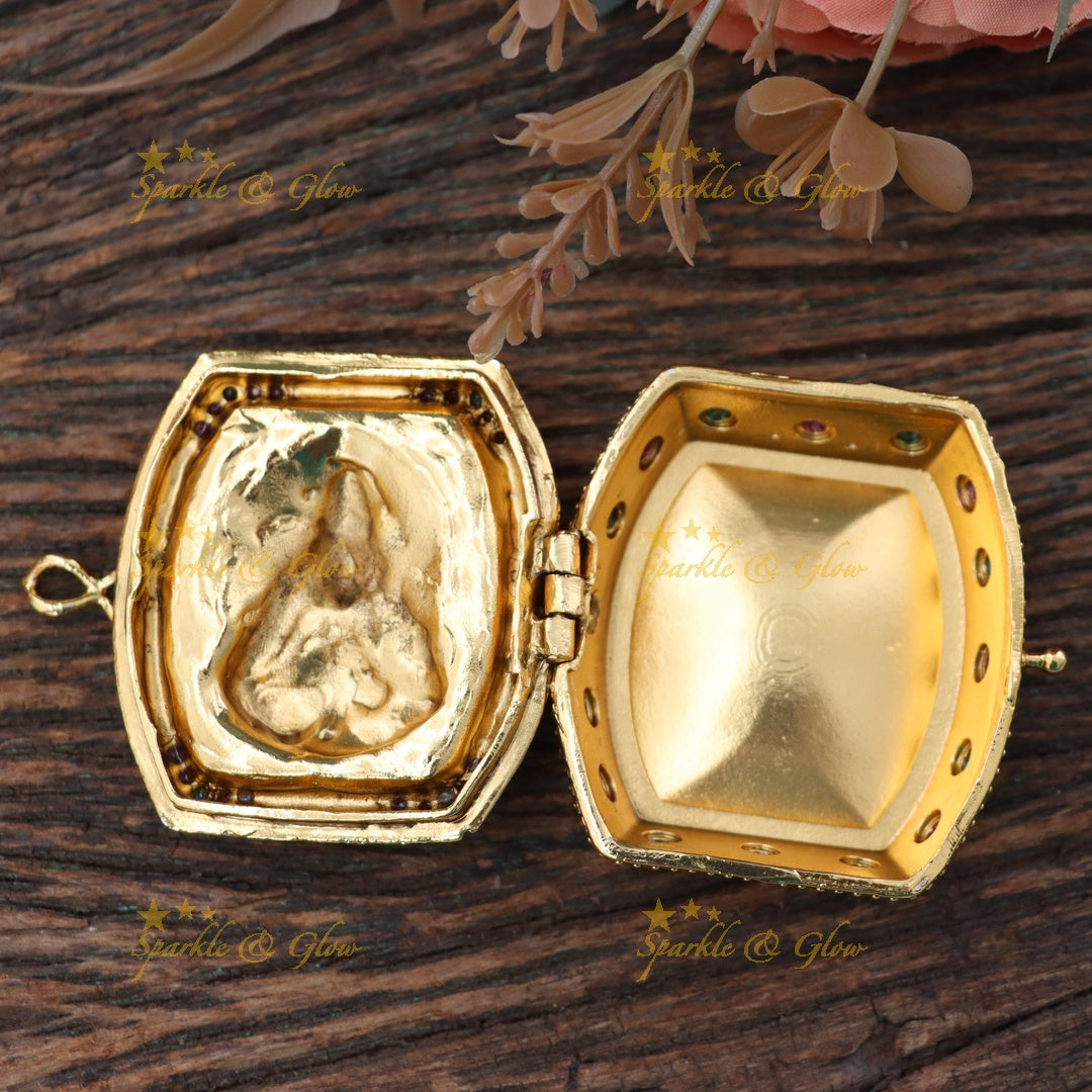 Elegant Gold Plated Kumkum Box for Cultural Rituals