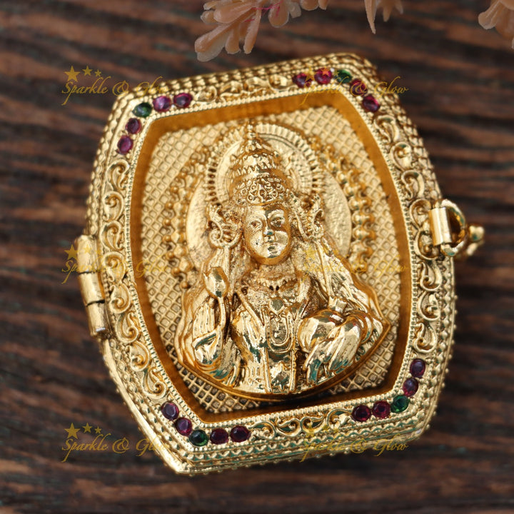 Elegant Gold Plated Kumkum Box for Cultural Rituals