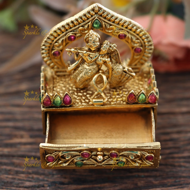 Exquisite Temple-Inspired Kumkum Box for Festive Occasions