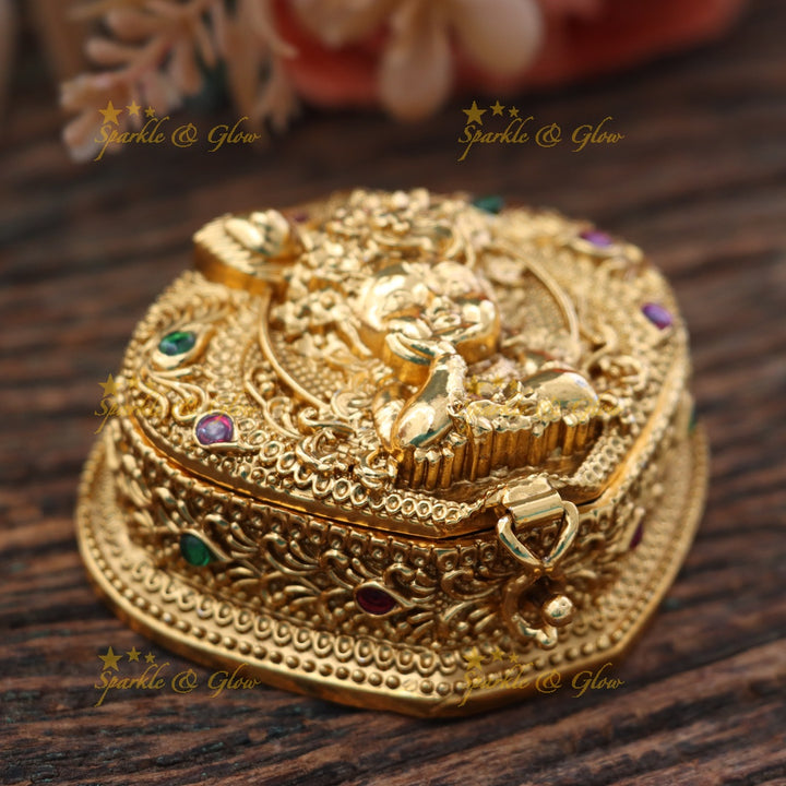 Graceful Gold Kumkum Box for Festive Gatherings