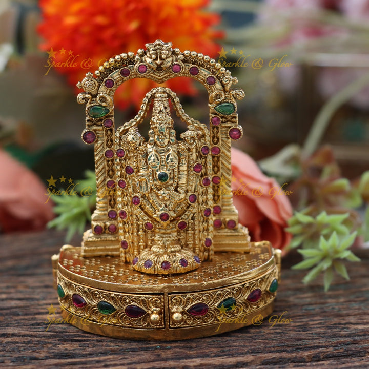 Exquisite Gold Temple Kumkum Box for Festive Elegance