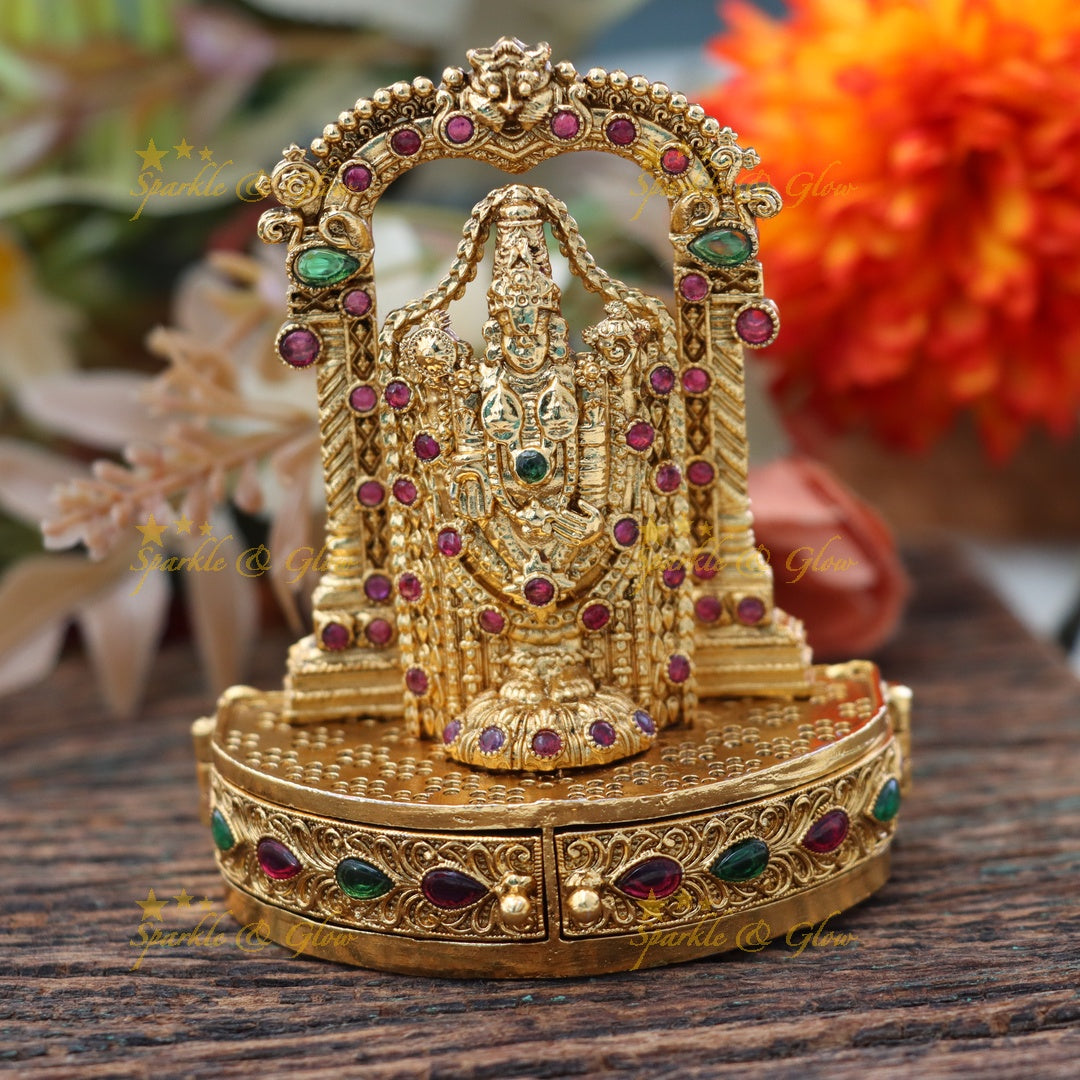 Exquisite Gold Temple Kumkum Box for Festive Elegance