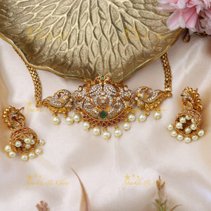 Exquisite Pearl & Gold Choker Set - Festive Elegance