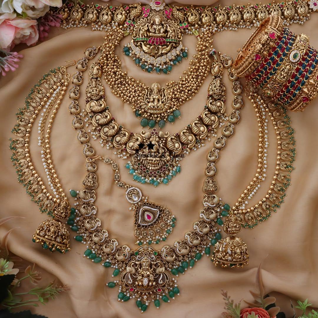 Majestic Lakshmi Temple Bridal Jewellery Set