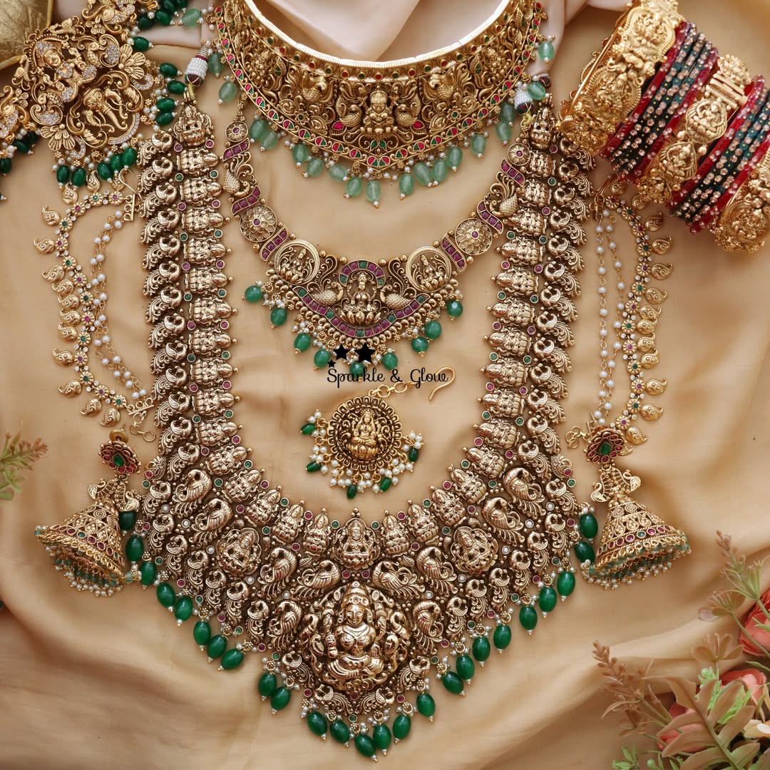 Luxurious Lakshmi Temple Bridal Jewellery Set
