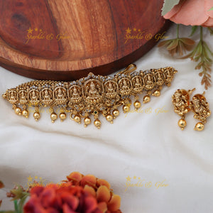 Exquisite Gold Temple Choker Necklace for Festive Elegance