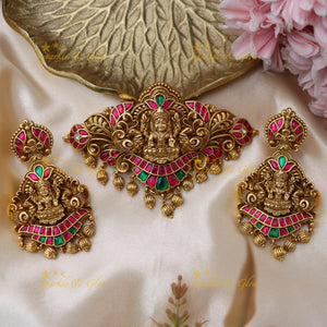 Exquisite Temple Gold Choker Set for Weddings & Festivals