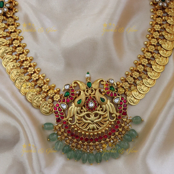 Exquisite Jadau Gold-Alike Long Necklace for Festivity