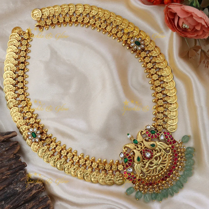 Exquisite Jadau Gold-Alike Long Necklace for Festivity