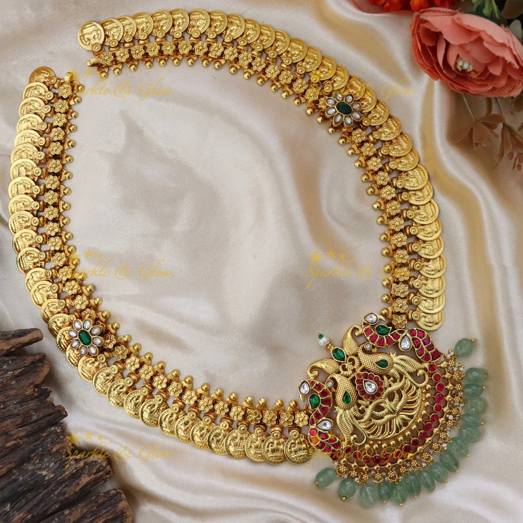 Exquisite Jadau Gold-Alike Long Necklace for Festivity