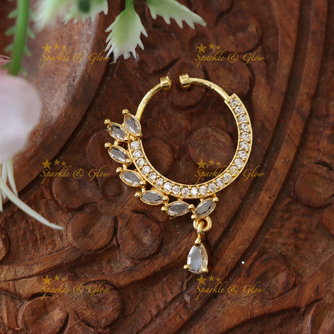Gold Alike Crystal Nose Ring - Elegance Redefined