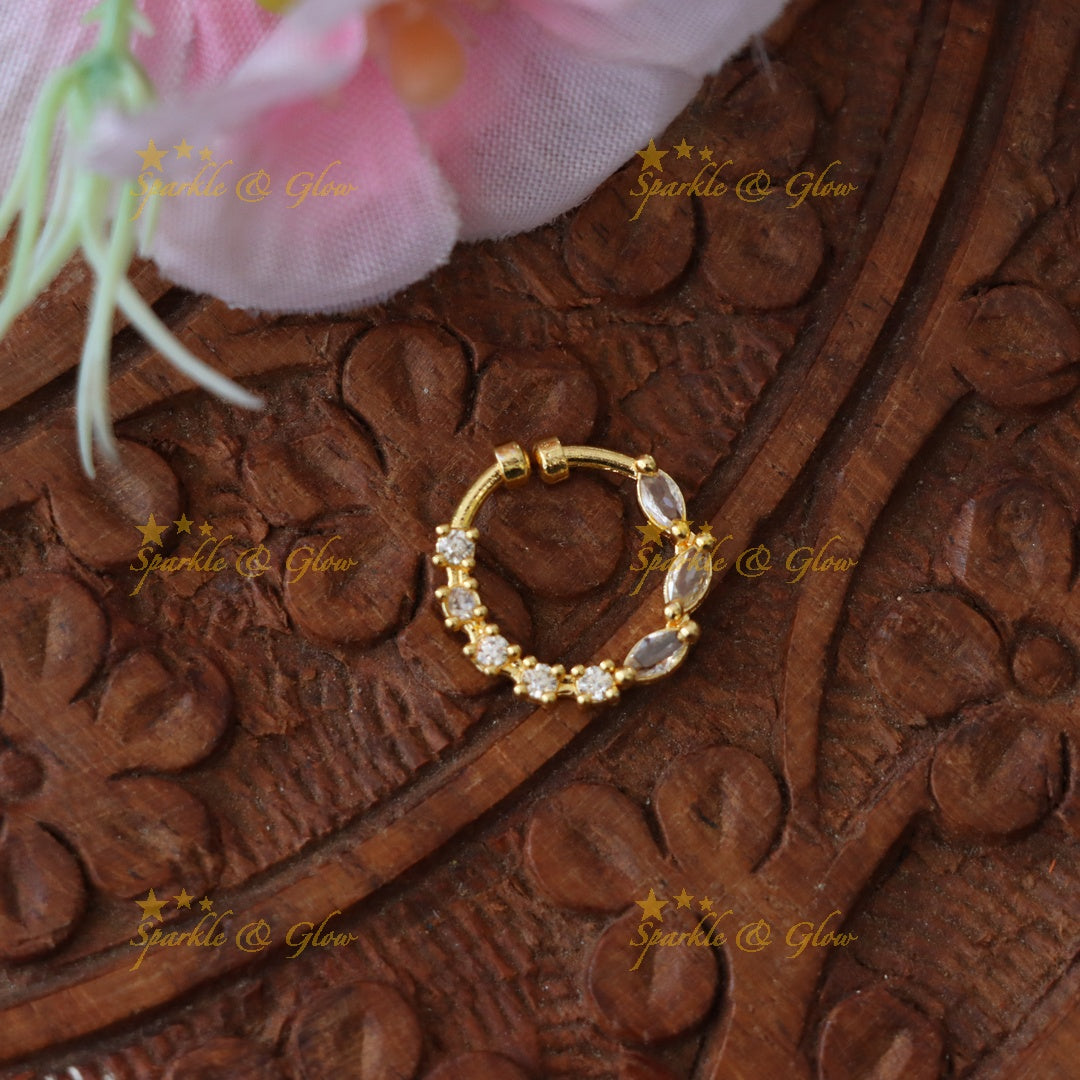 Festive Elegance: Gold-Like Nose Ring for Weddings