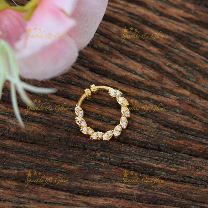 Exquisite Gold-Tone Festive Nose Ring | Sparkle & Glow