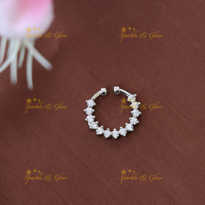 Exquisite Gold Nose Ring with Dazzling Stones