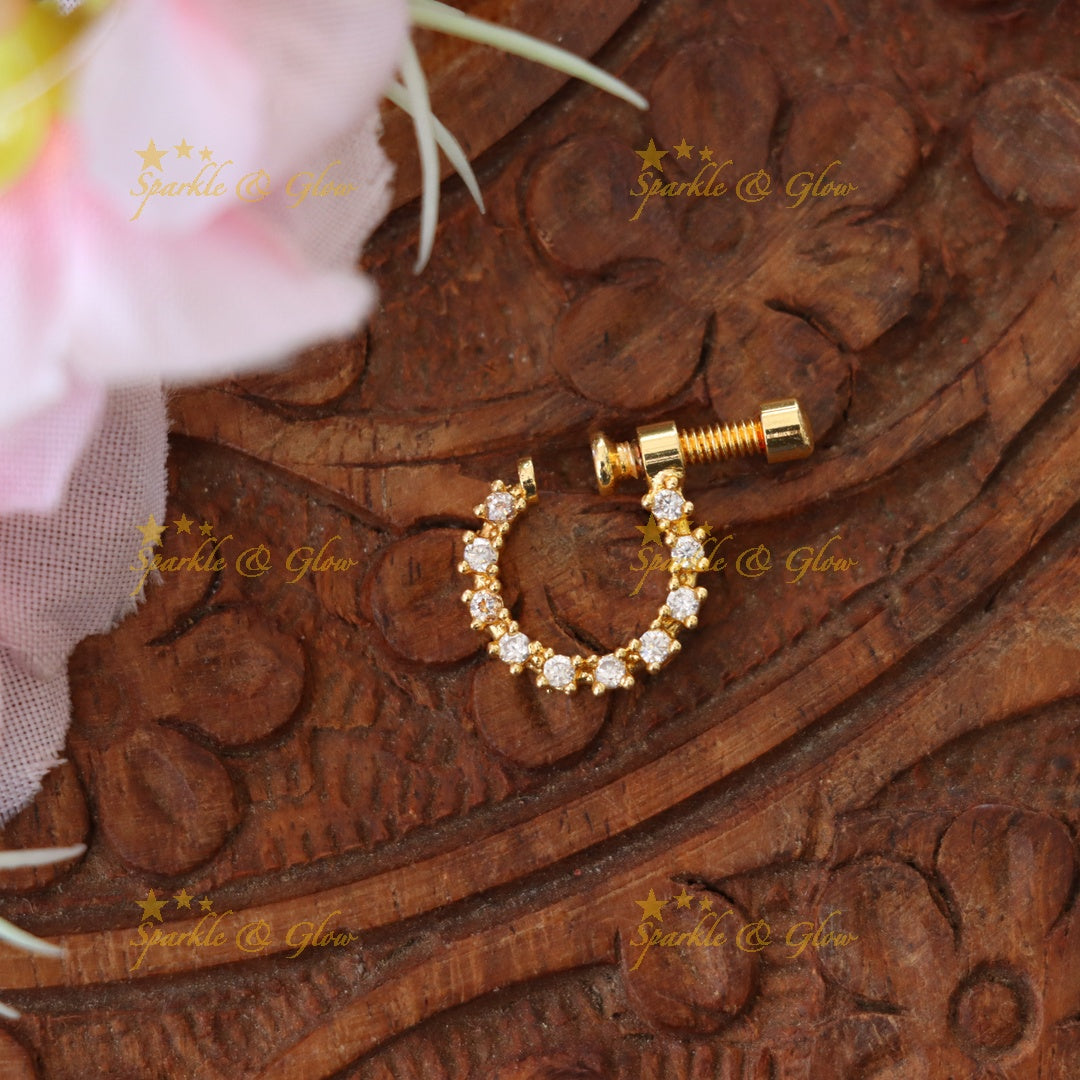 Gold-Plated Nose Pin for Festive & Wedding Elegance