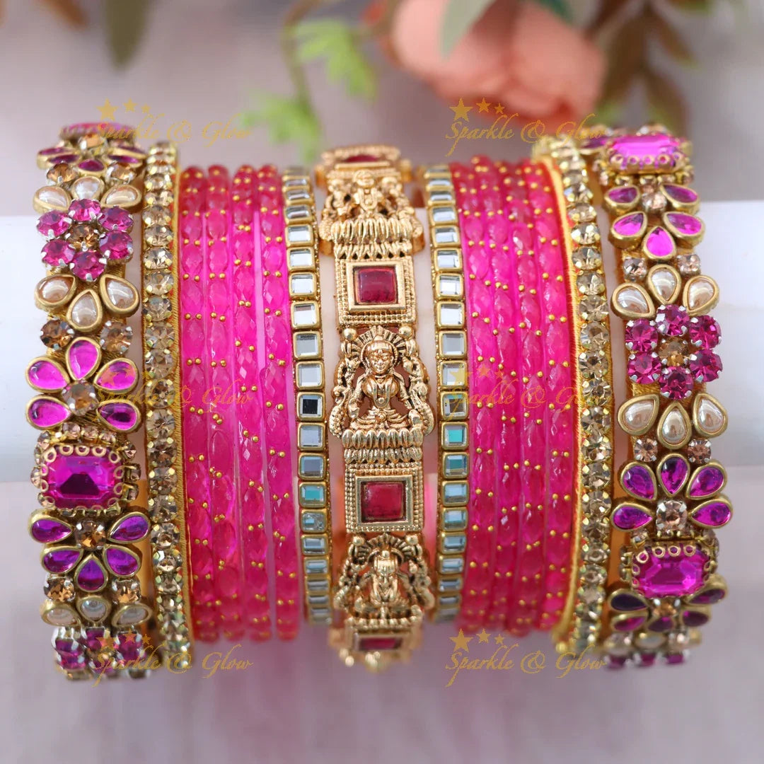 Exquisite Lakshmi Bridal Bangles - Premium Silk Thread Set