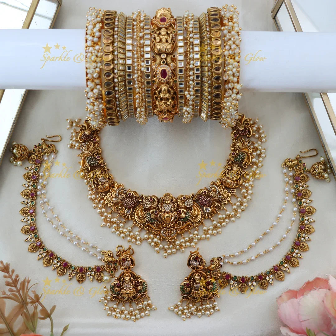 Luxurious Lakshmi Peacock Bridal Jewelry Set