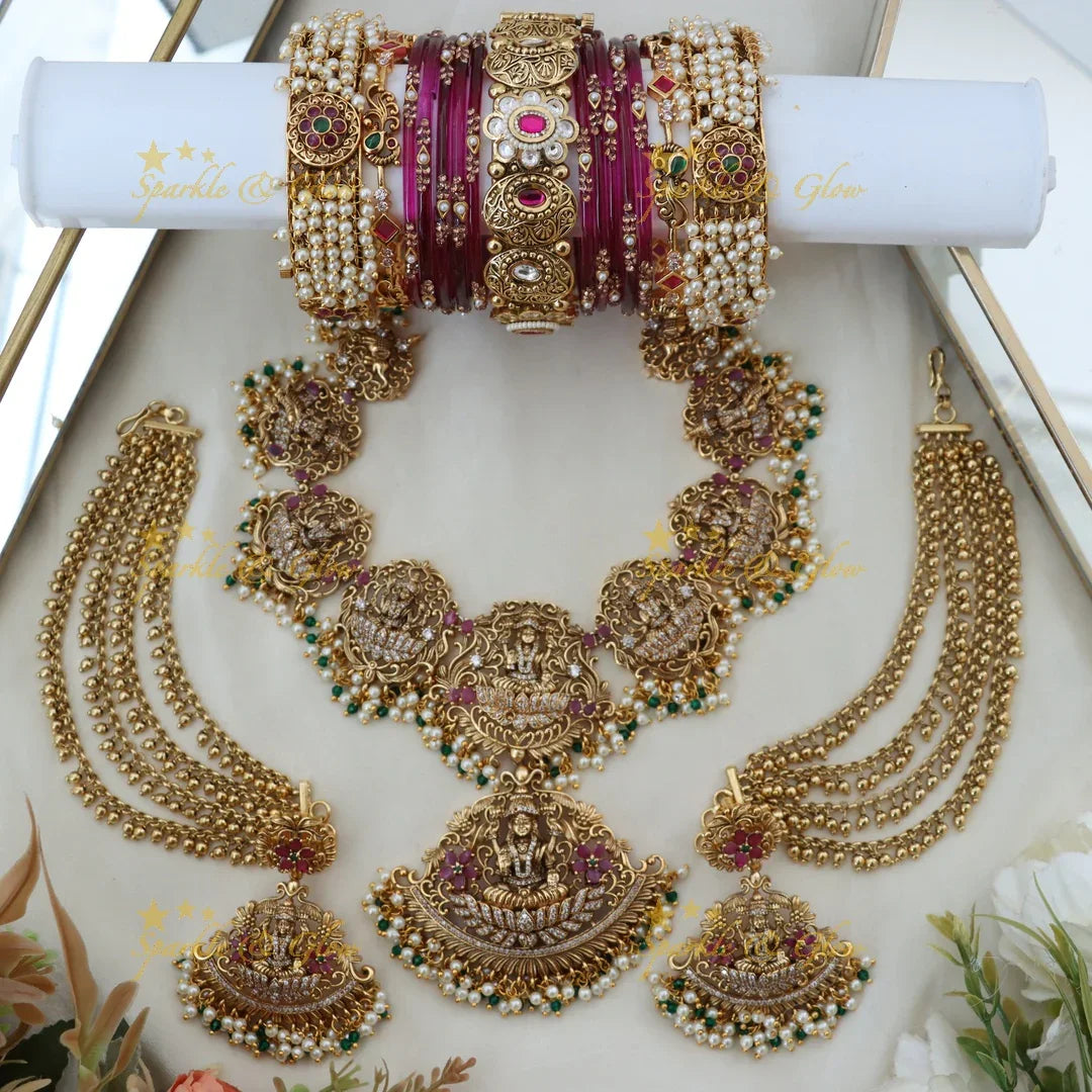 Exquisite Lakshmi Guttapusalu Jewelry Set - Sparkle & Glow