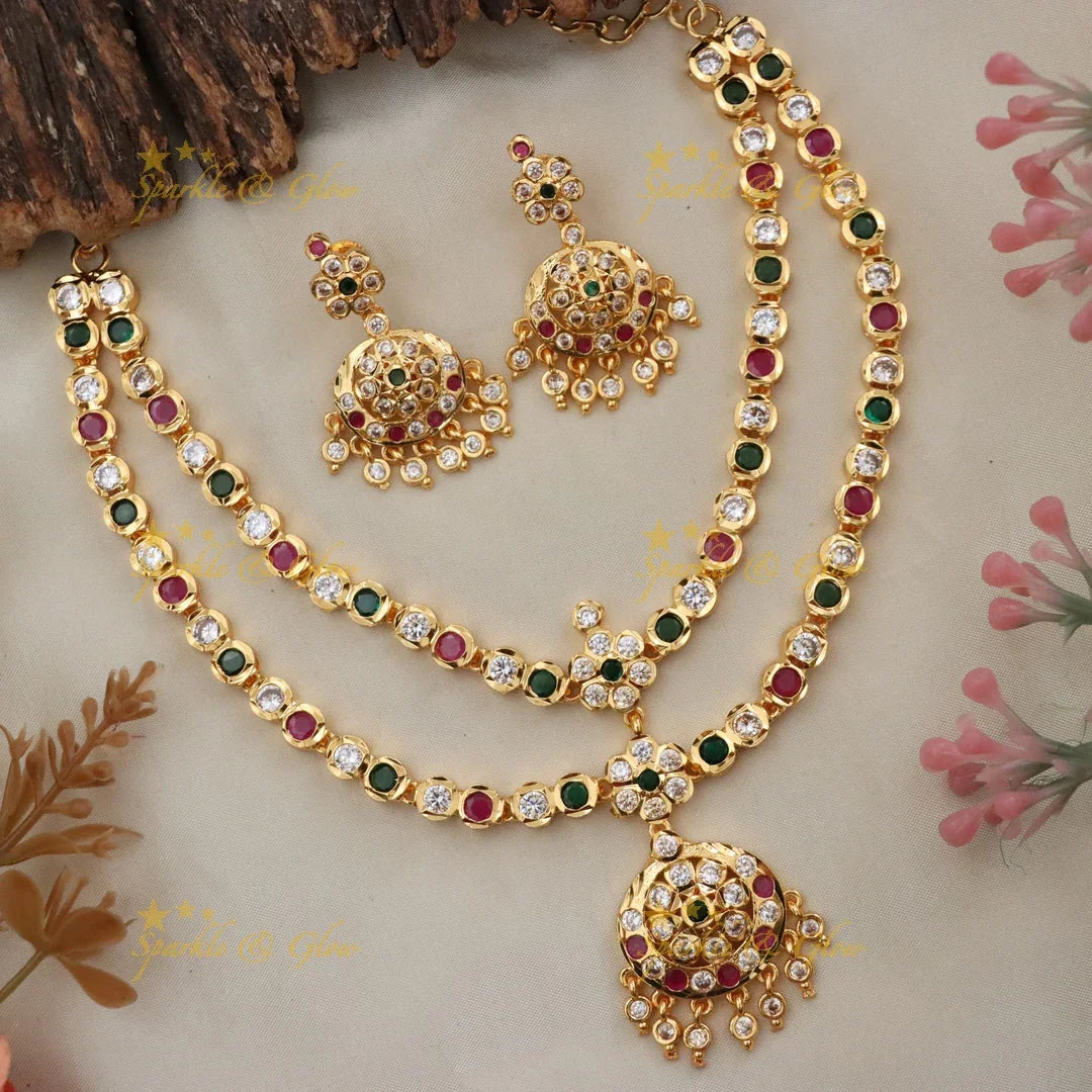 Exquisite Microgold Necklace Set - Elegant and Festive