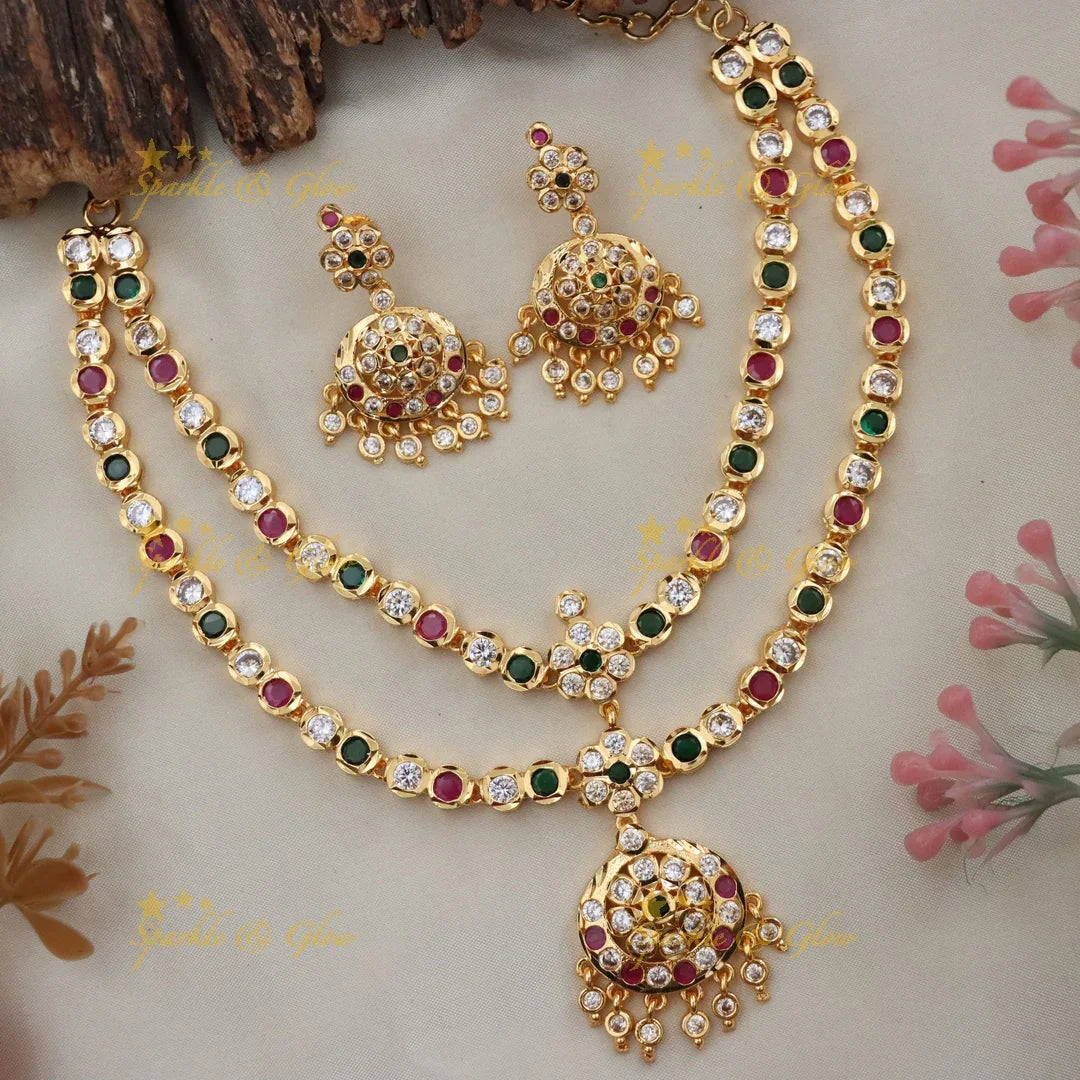 Exquisite Microgold Necklace Set - Elegant and Festive