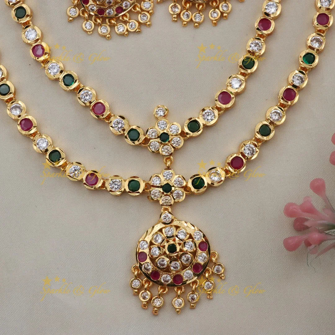 Exquisite Microgold Necklace Set - Elegant and Festive