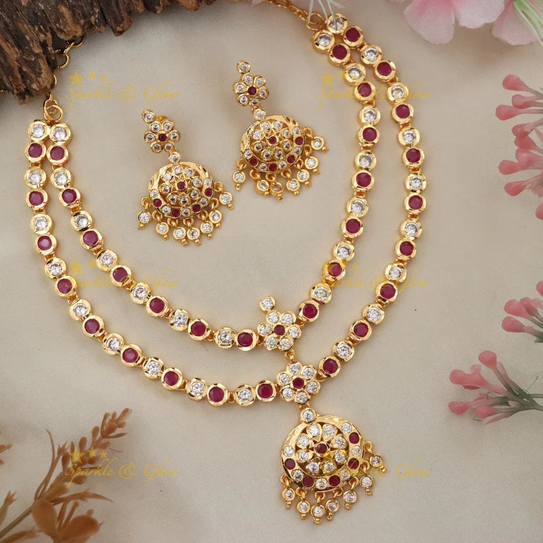 Exquisite Microgold Necklace Set - Elegant and Festive