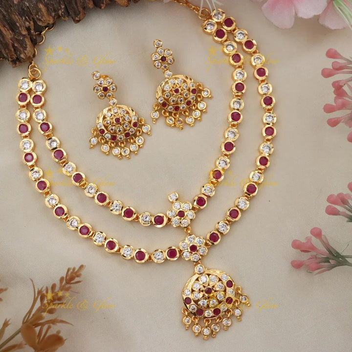 Exquisite Microgold Necklace Set - Elegant and Festive