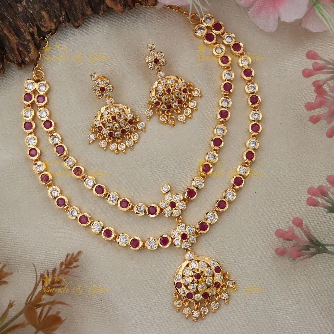 Exquisite Microgold Necklace Set - Elegant and Festive