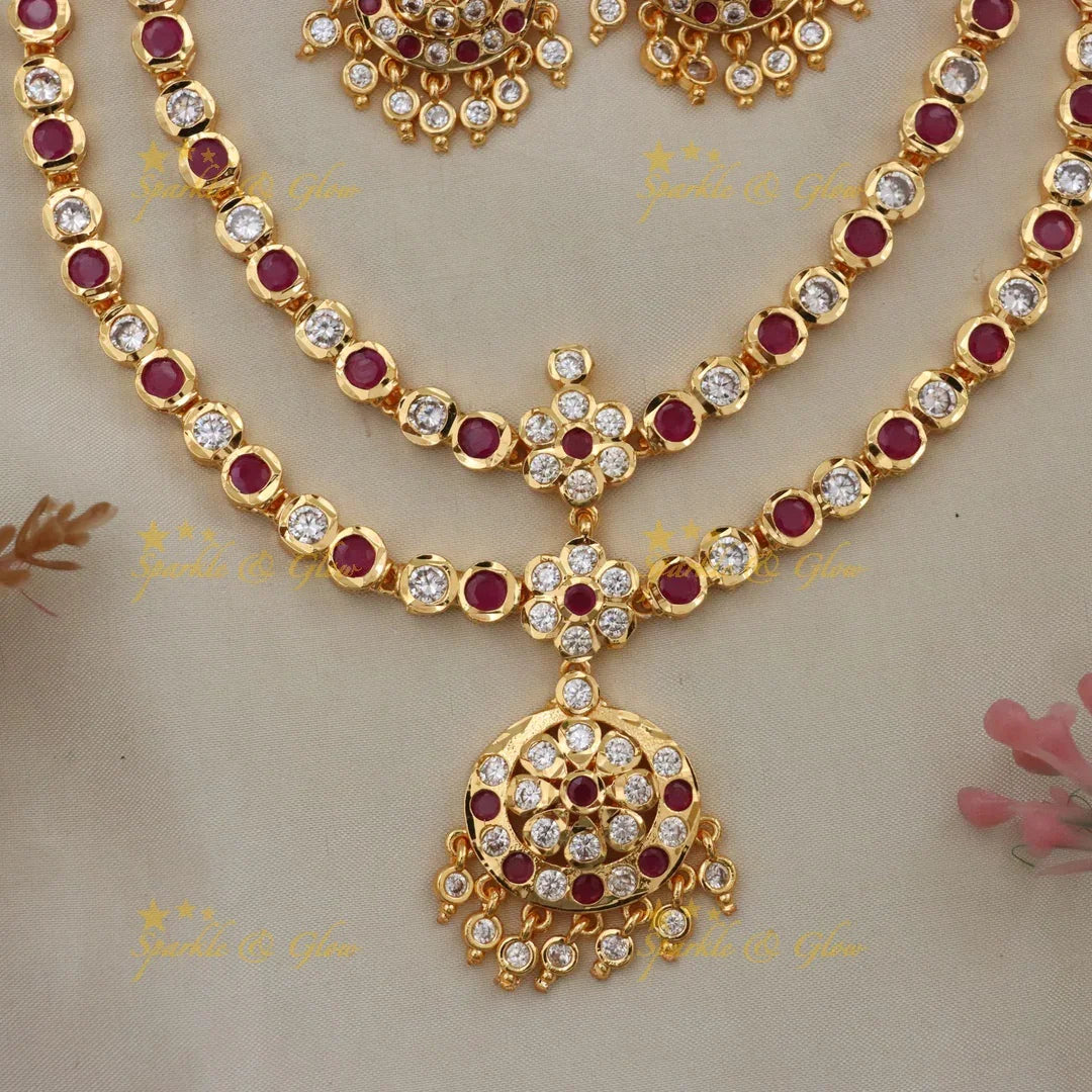 Exquisite Microgold Necklace Set - Elegant and Festive