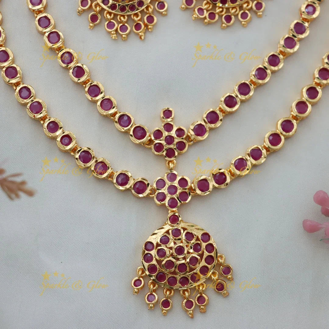 Exquisite Microgold Necklace Set - Elegant and Festive