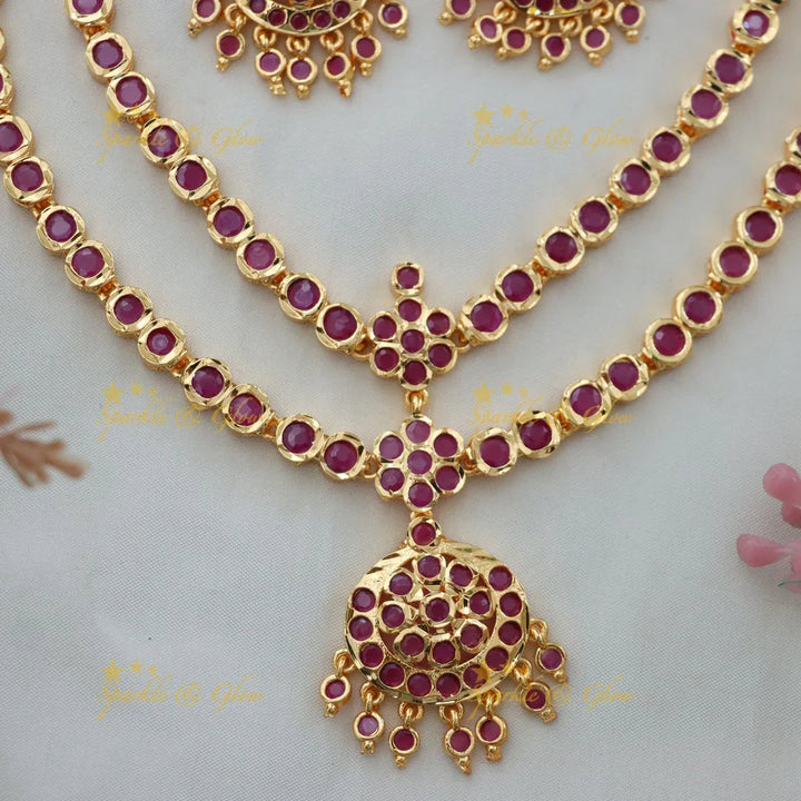 Exquisite Microgold Necklace Set - Elegant and Festive