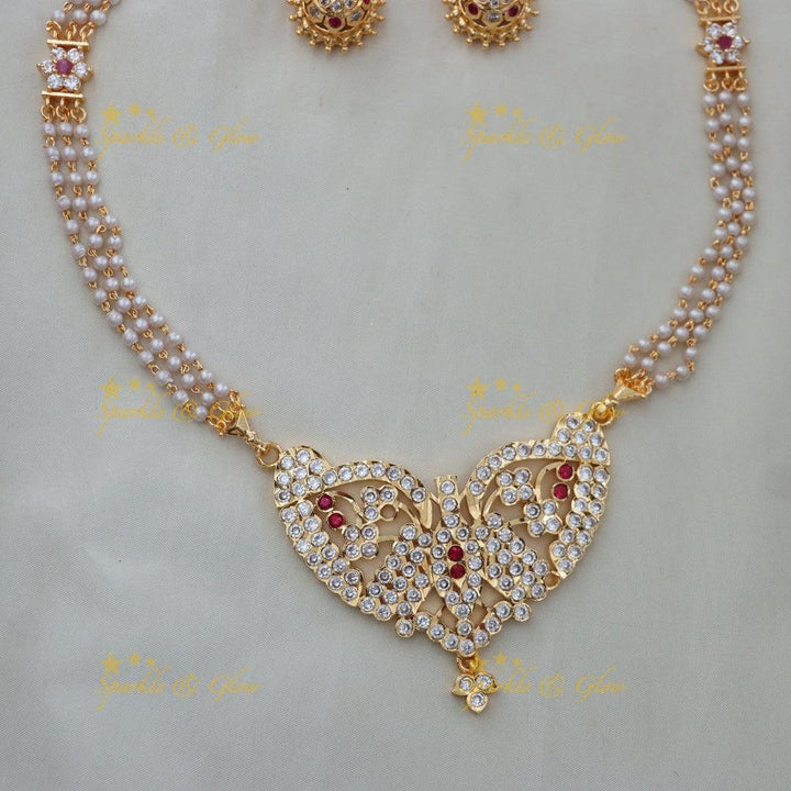 Elegant Microgold Necklace with Bridal Touch