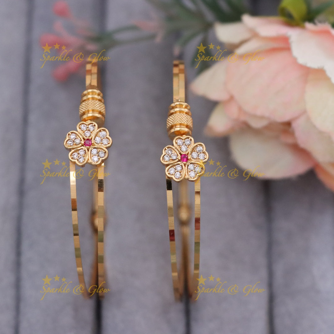 Exquisite Floral Microgold Bangles | New Festive Collection