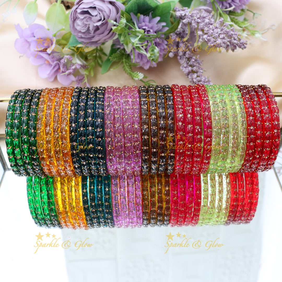 Exquisite Colorful Glass Bangles - Festive Collection